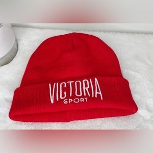 Victoria Secret Red "Victoria Sport" Beanie NWOT